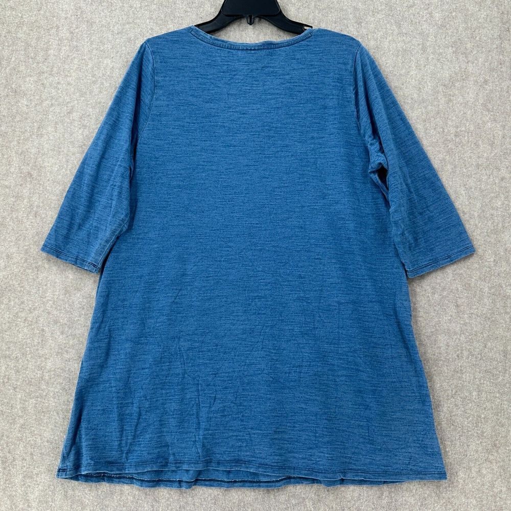 Pure‎ J Jill Indigo Shift Tshirt Dress Womens LARGE Pullover Blue Stretch - Picture 2 of 8